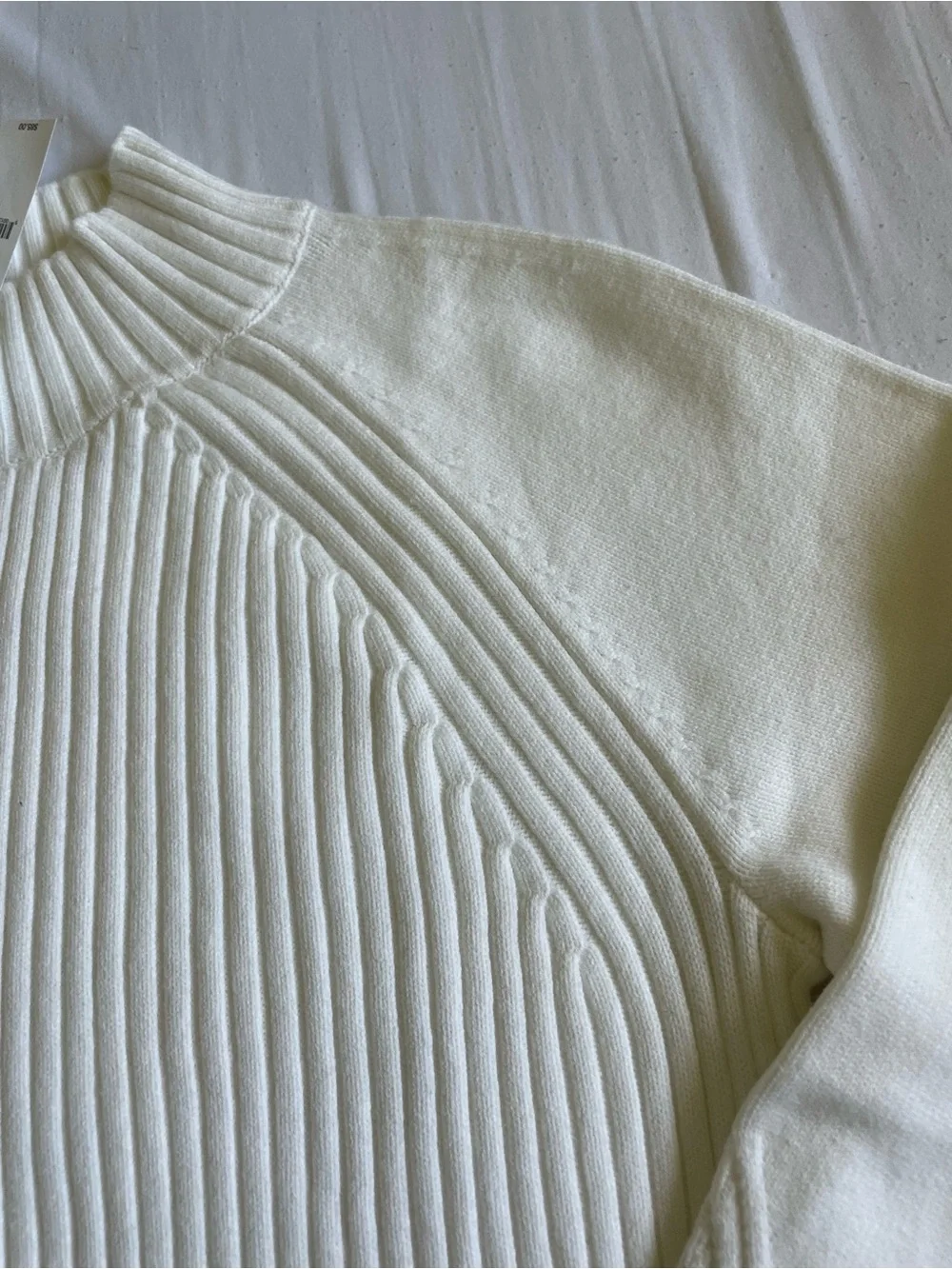 Banana Republic Men’s Ivory/Bone Ribbed Mock-Neck Sweater